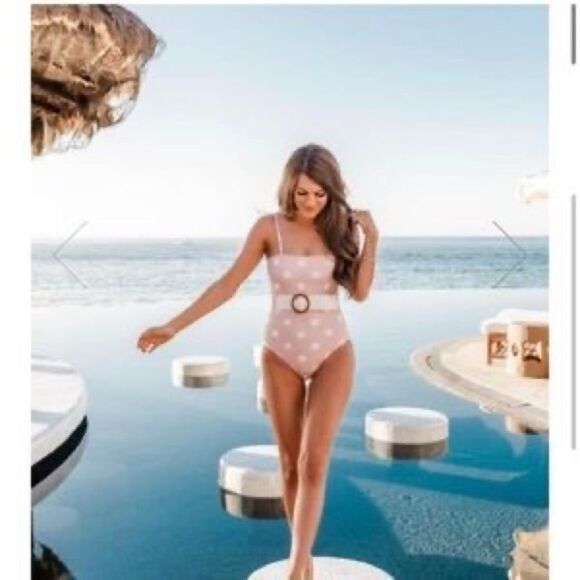 Caitlin Covington PINK LILY Polka Dot Swimsuit - Picture 5 of 9